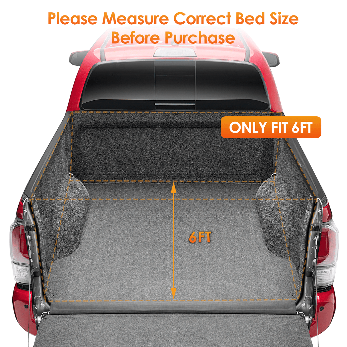 Trunk Bed Cover 6ft Soft Roll Up Truck Bed Cover for Toyota Tacoma 2016 2017 2018 2019 2020 2021 2022 2023 2024