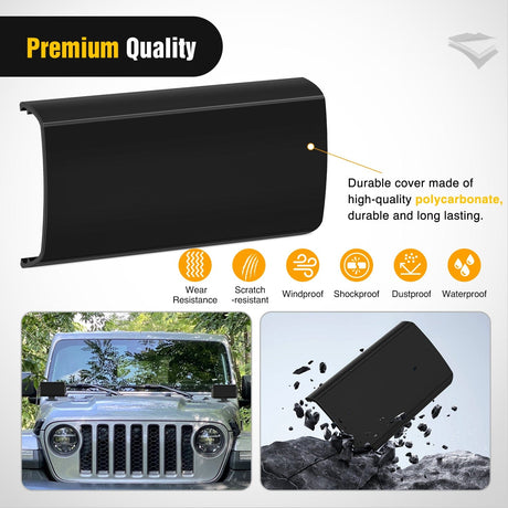 light cover 2Pcs 6.5 inch Black Light Bar Cover