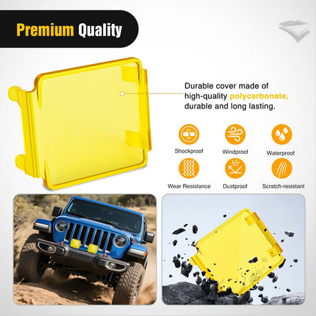 light cover 2Pcs 3 inch Amber Cube Light Pod Cover