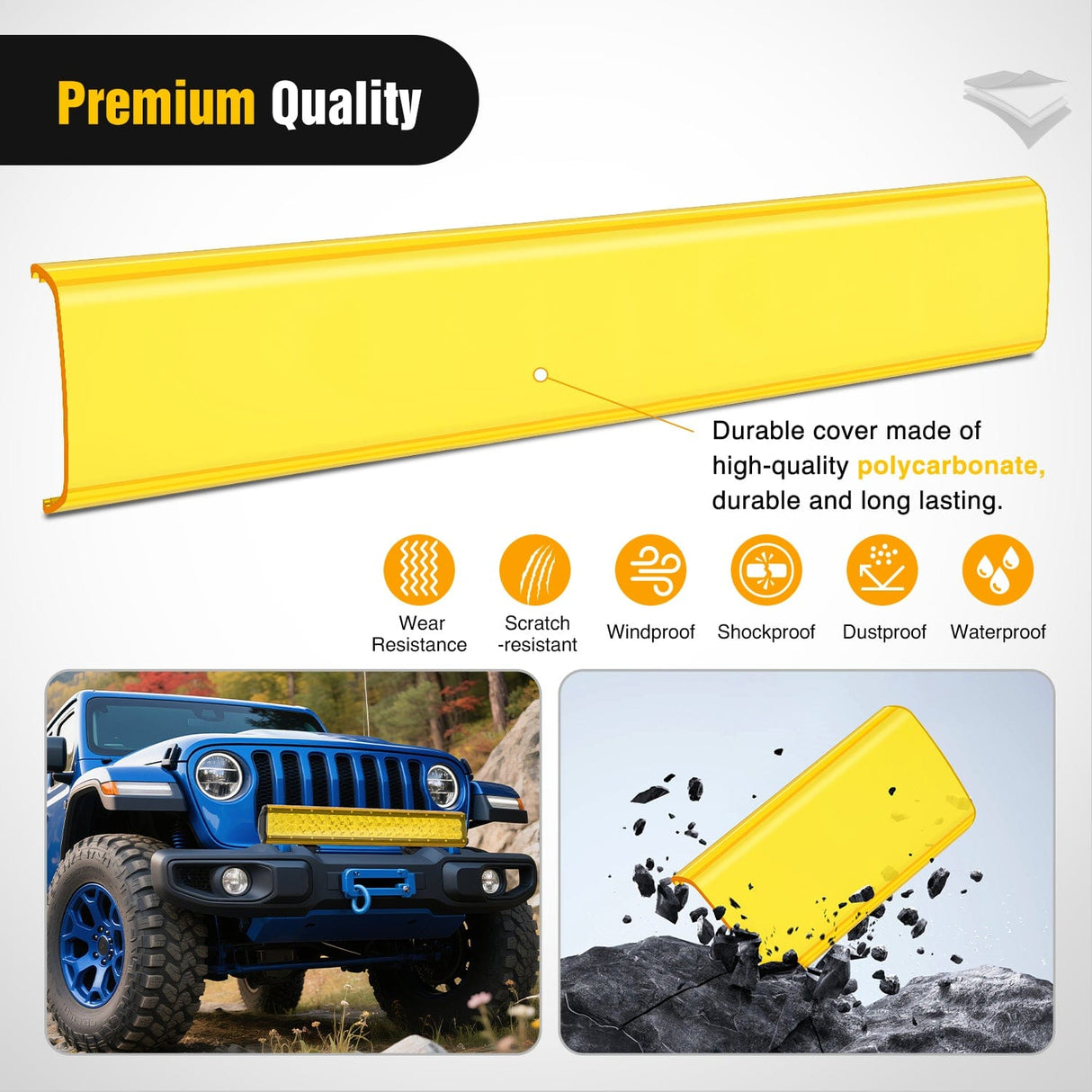 light cover 20 inch Amber Yellow Light Bar Cover