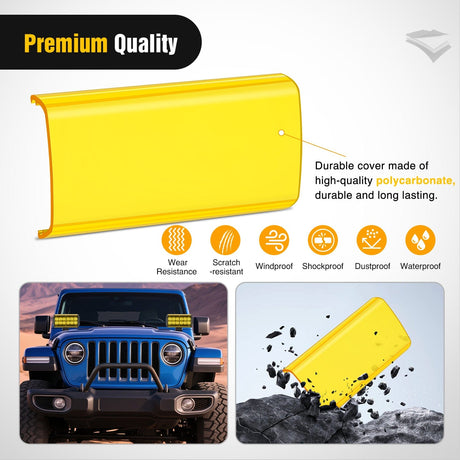 light cover 2Pcs 6.5 inch Amber Light Bar Cover