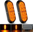 Tail Brake Turn Reverse Lights 6 Inch Oval Amber Upgrade LED Trailer Tail Lights (Pair)