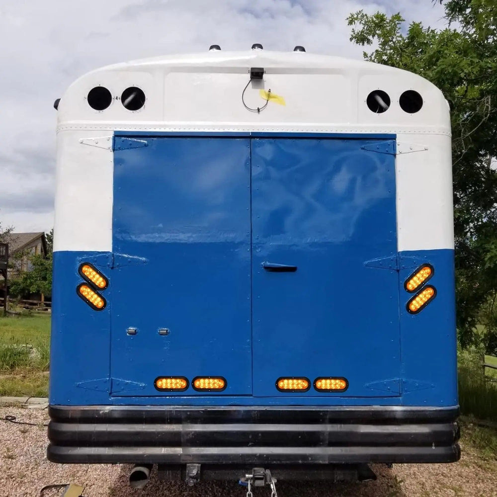 Tail Brake Turn Reverse Lights 6 Inch Oval Amber Upgrade LED Trailer Tail Lights (Pair)