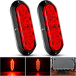 Tail Brake Turn Reverse Lights 6 Inch Oval Red Upgrade LED Trailer Tail Lights (Pair)