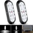 Tail Brake Turn Reverse Lights 6 Inch Oval White Upgrade LED Trailer Tail Lights (Pair)