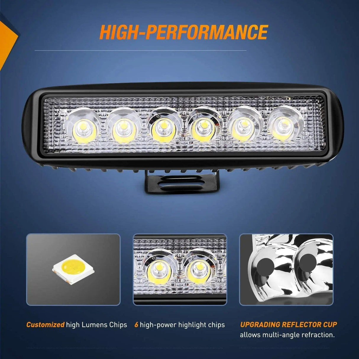 LED Work Light 6.3" 18W Flood Led Work Lights (Pair)
