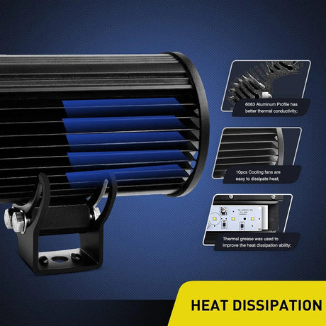 Light Bar Wiring Kit 6.5 Inch 36W Double Row Spot Led Light Bars (Pair) | 16AWG Wire 3Pin Switch