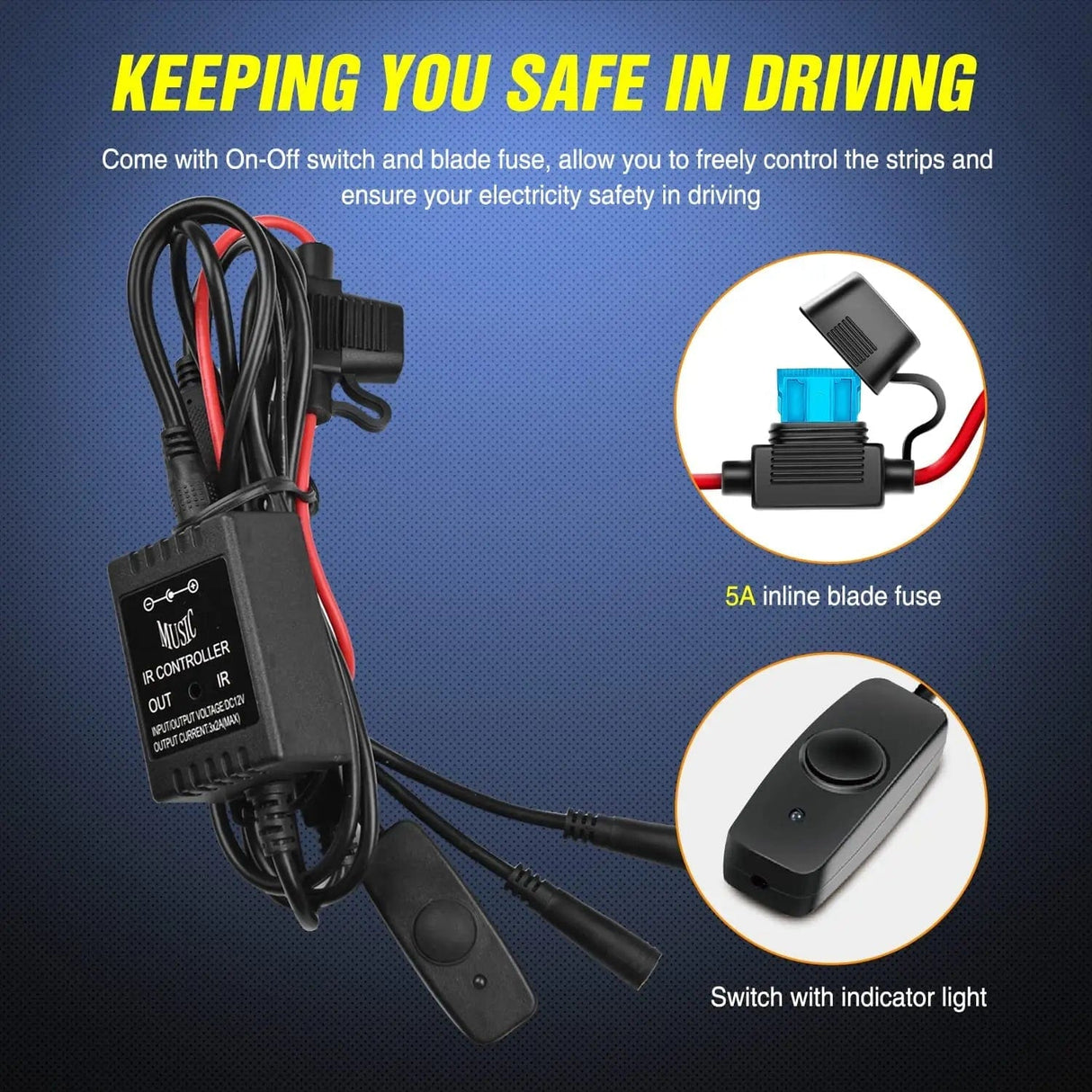 Led light Strip 60 Inch 270Leds RGB RF Remote LED Bed Light Strip 3PCS