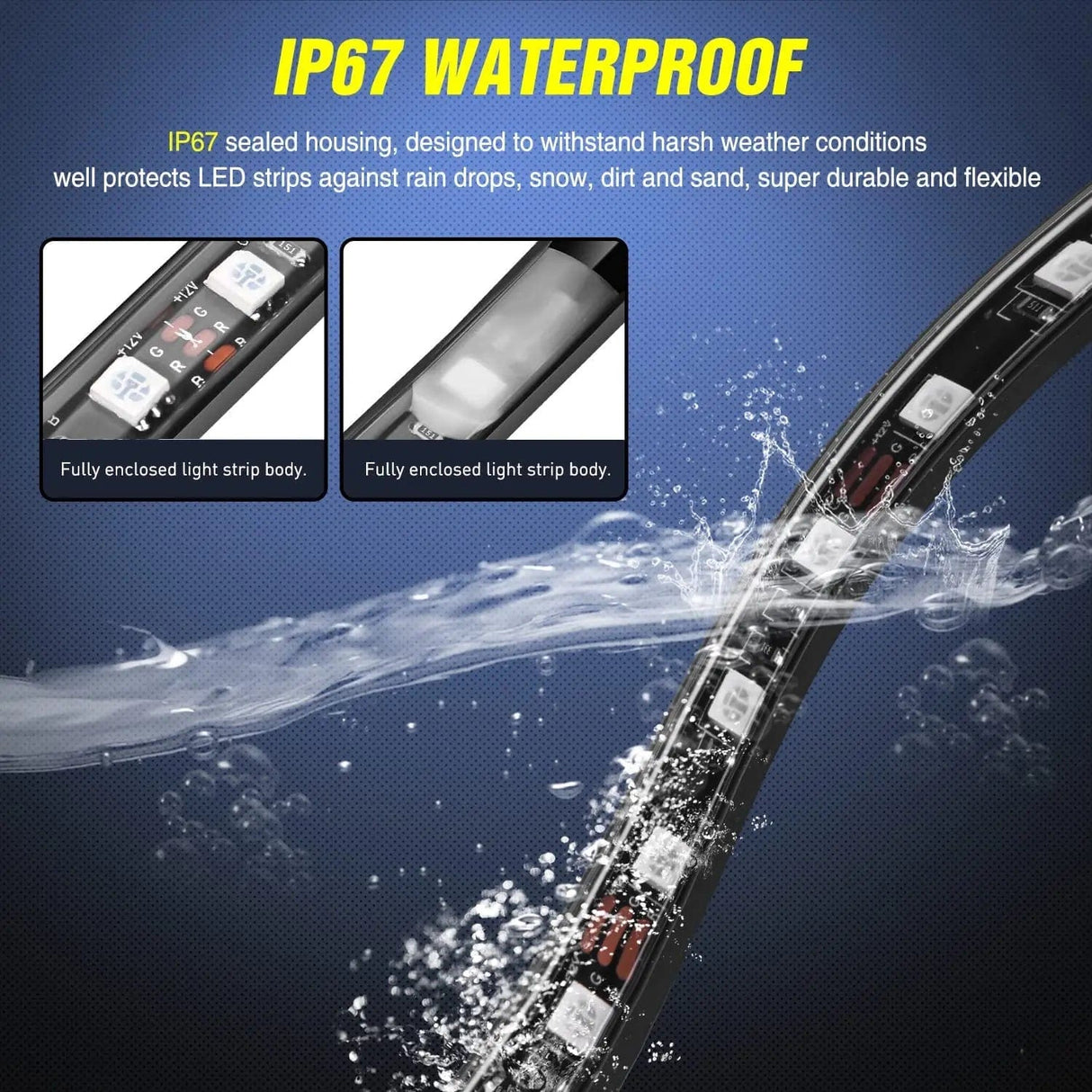 Led light Strip 60 Inch 270Leds RGB RF Remote LED Bed Light Strip 3PCS