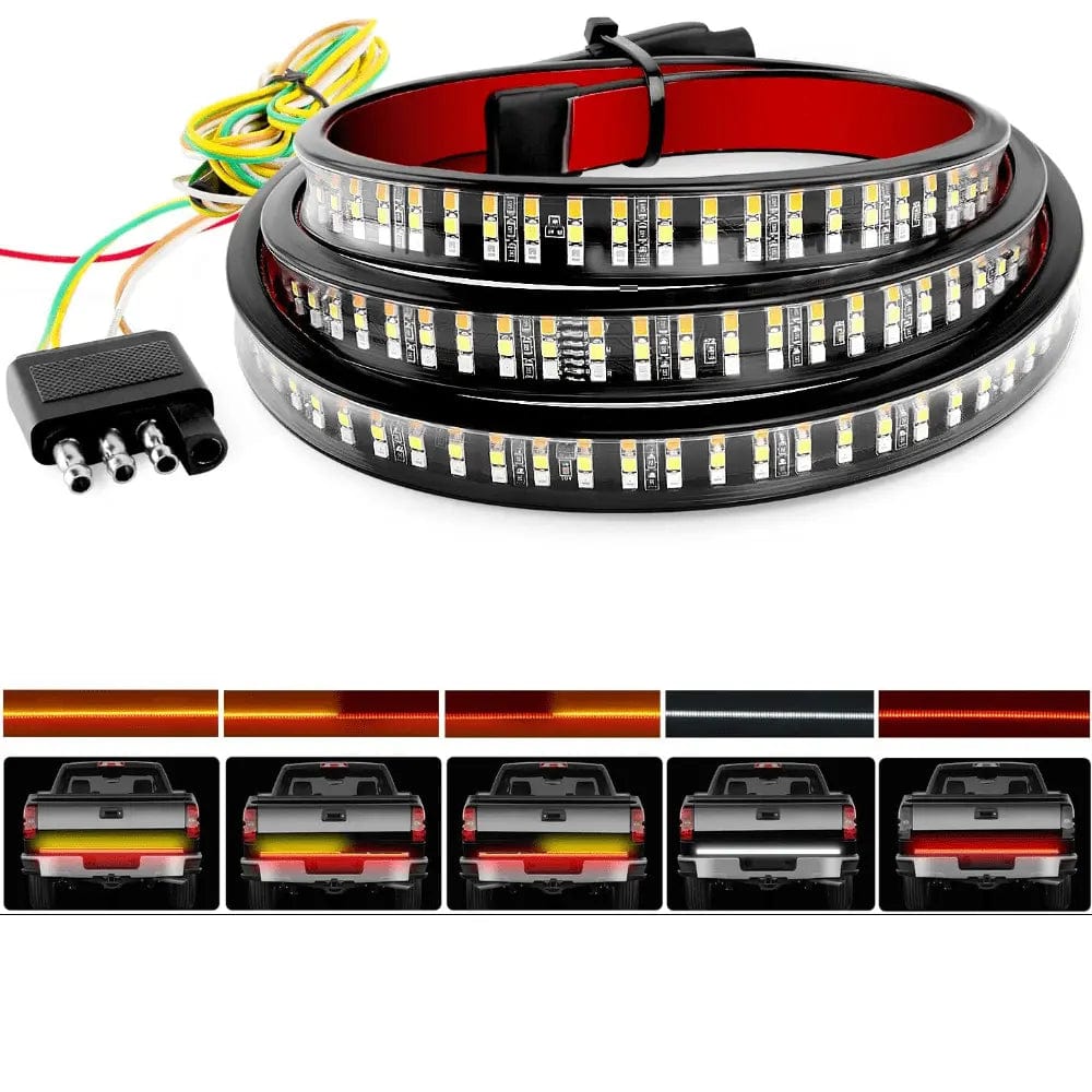 Led light Strip 60 Inch 504Leds Amber Red White Triple Row LED Tailgate Light Strip