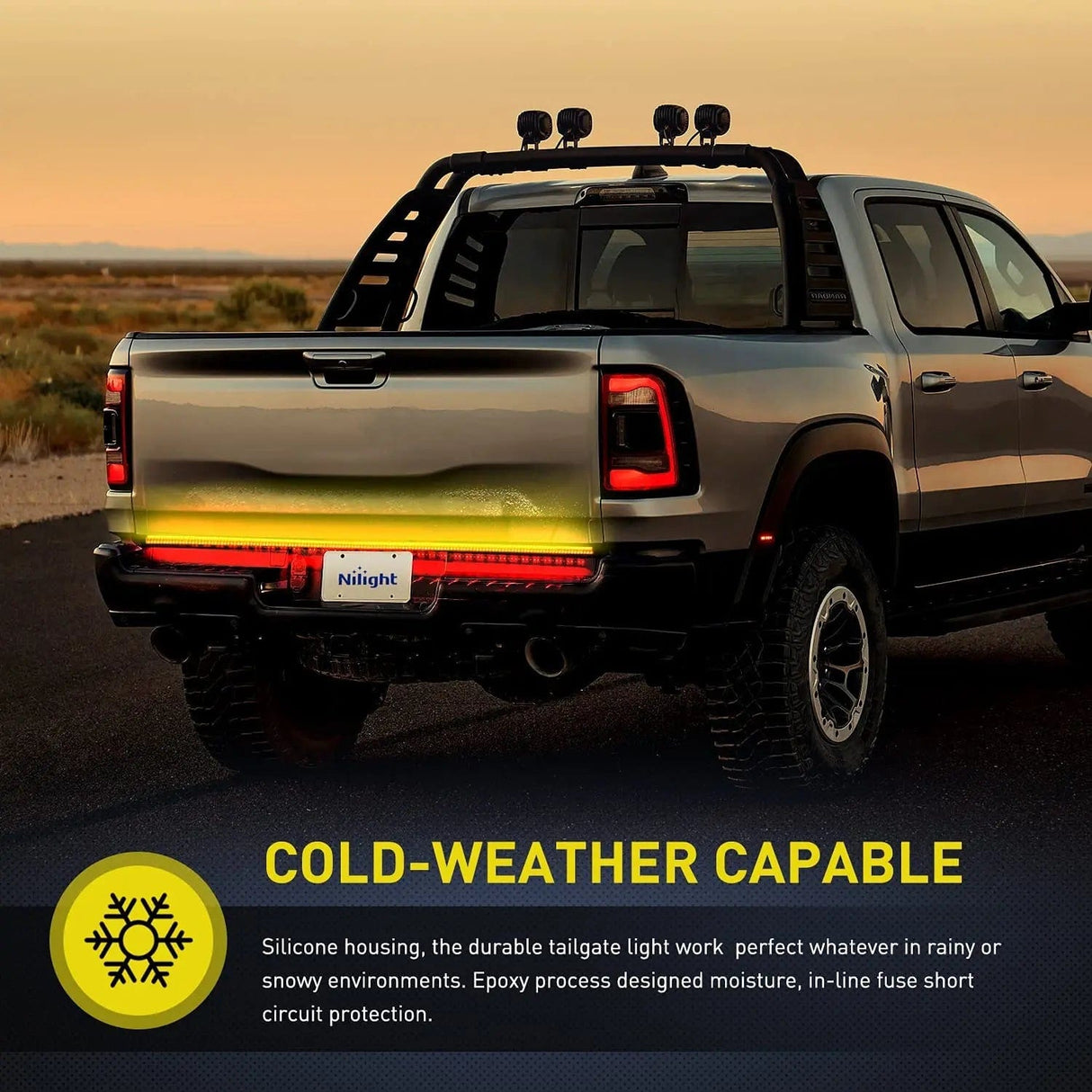 Led light Strip 60 Inch 504Leds Amber Red White Triple Row LED Tailgate Light Strip