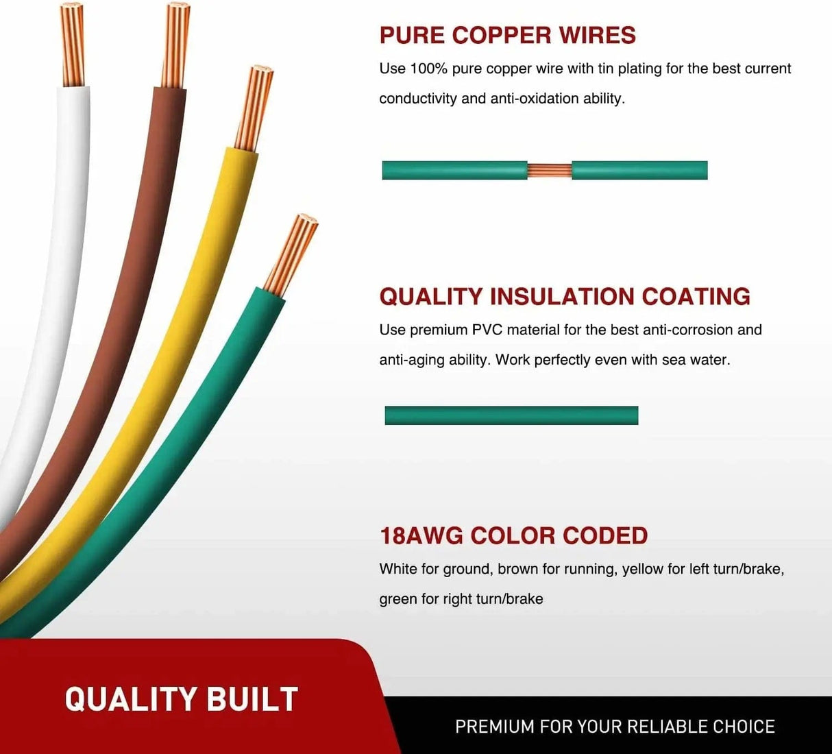 Led light Strip 60 Inch 504Leds Red White Amber Triple Row LED Tailgate Light Strip 4Way Y-Splitter 3PCS