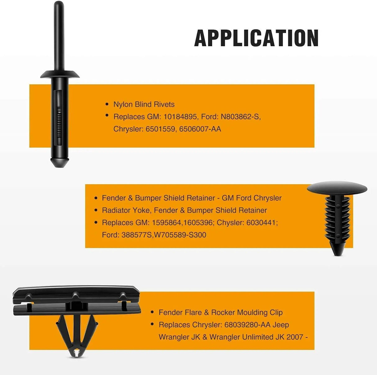 retainer clips 60 Pcs Car Push Retainer Clips Kits For GM 10184895 20452072 Ford N803862-S Chrysler 6501559 6506007-AA