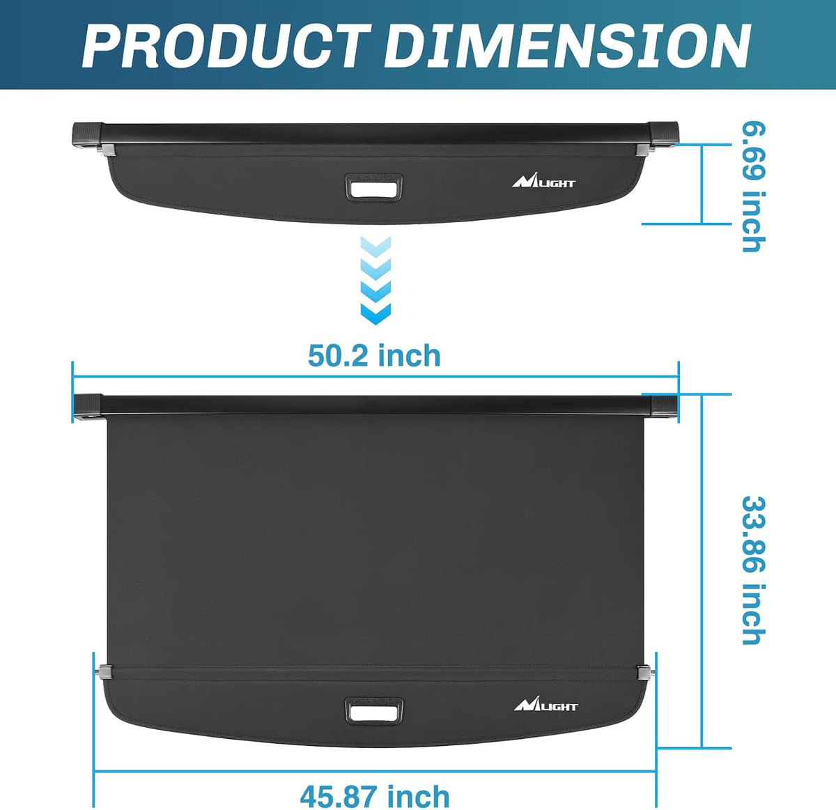 Trunk Cargo Cover Fit for Lincoln Nautilus 2024 2025 2026 | Retractable Security Shade, Includes Trunk Storage