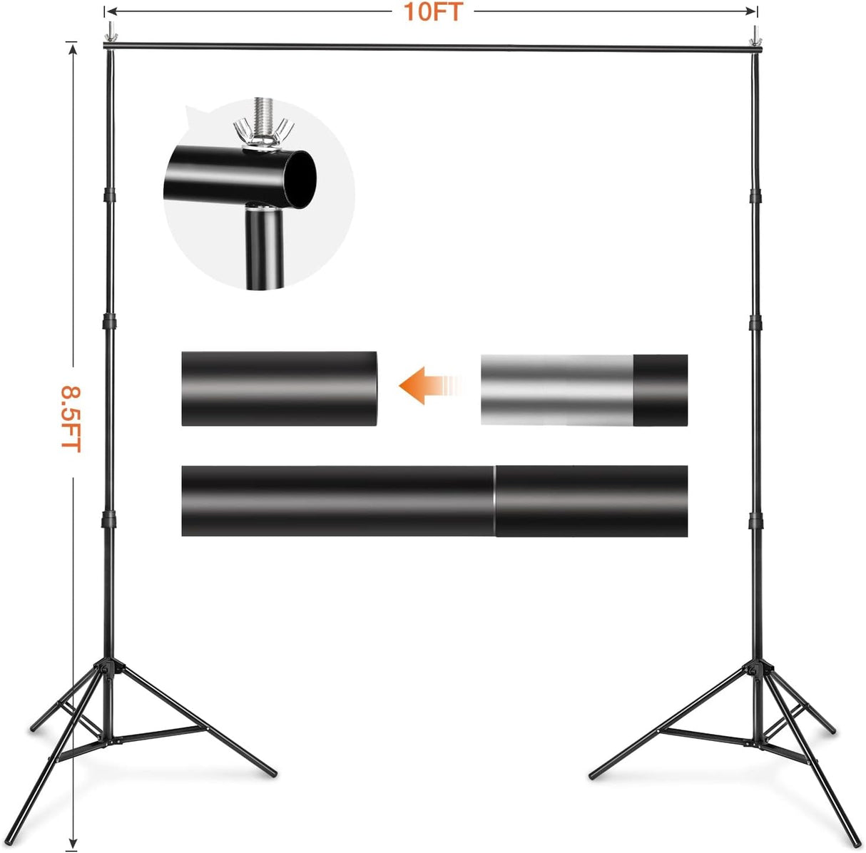 8.5x10ft Green Screen Backdrop Kit with Stand Photography Greenscreen Background Support System with 6x9ft Muslin Chromakey Backdrop and Clamp for Photo Video Studio Portrait Product Shooting