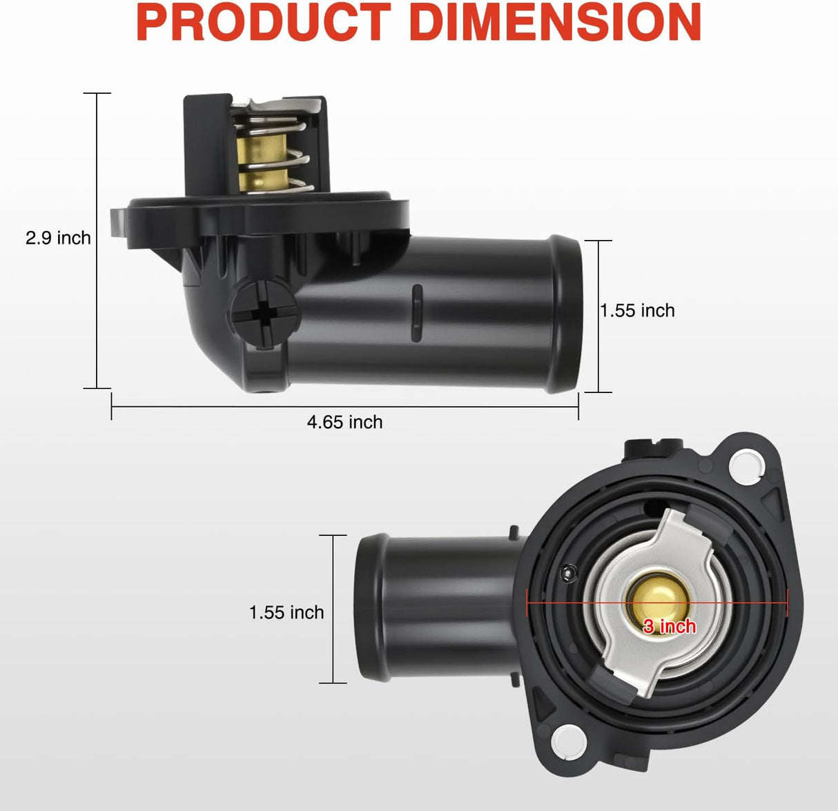 Thermostat Housing Assembly Fit for 2011-2014 Dodge Avenger 2014-2021 Jeep Cherokee Chrysler Town & Country VW Routan Ram Engine Coolant Thermostat Housing for Car 902-3036 5184570AG AH AI AJ