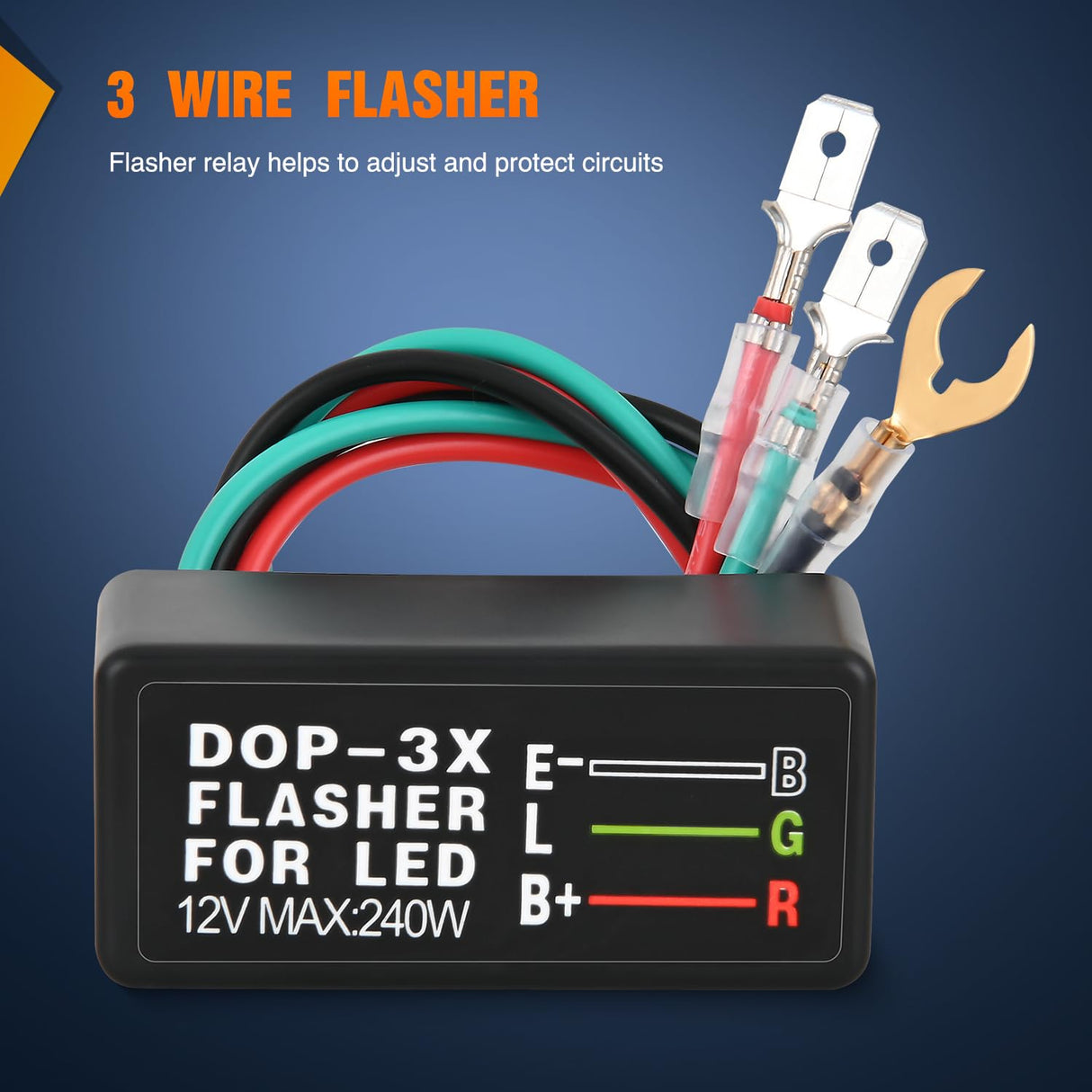 Turn Signal Switch with Flasher Relay Kit 4PIN ON Off ON Rocker Switch w/Blue LED Laser Etched SPDT Toggle Switches 12V 20A 24V 10A Jumper Wires for ATV UTV Tractor Motorcycle