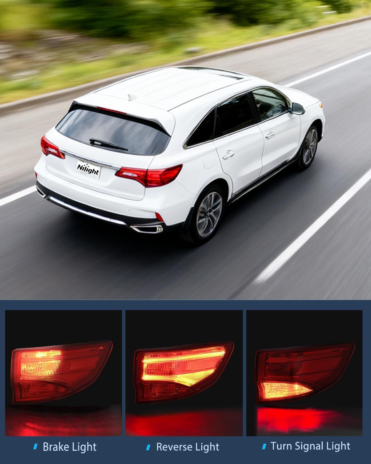 Taillight Assembly for 2014 2015 2016 2017 2018 2019 2020 Acura MDX | Tail Light OE Style Outer Rear Lamp Replacement Passenger Side