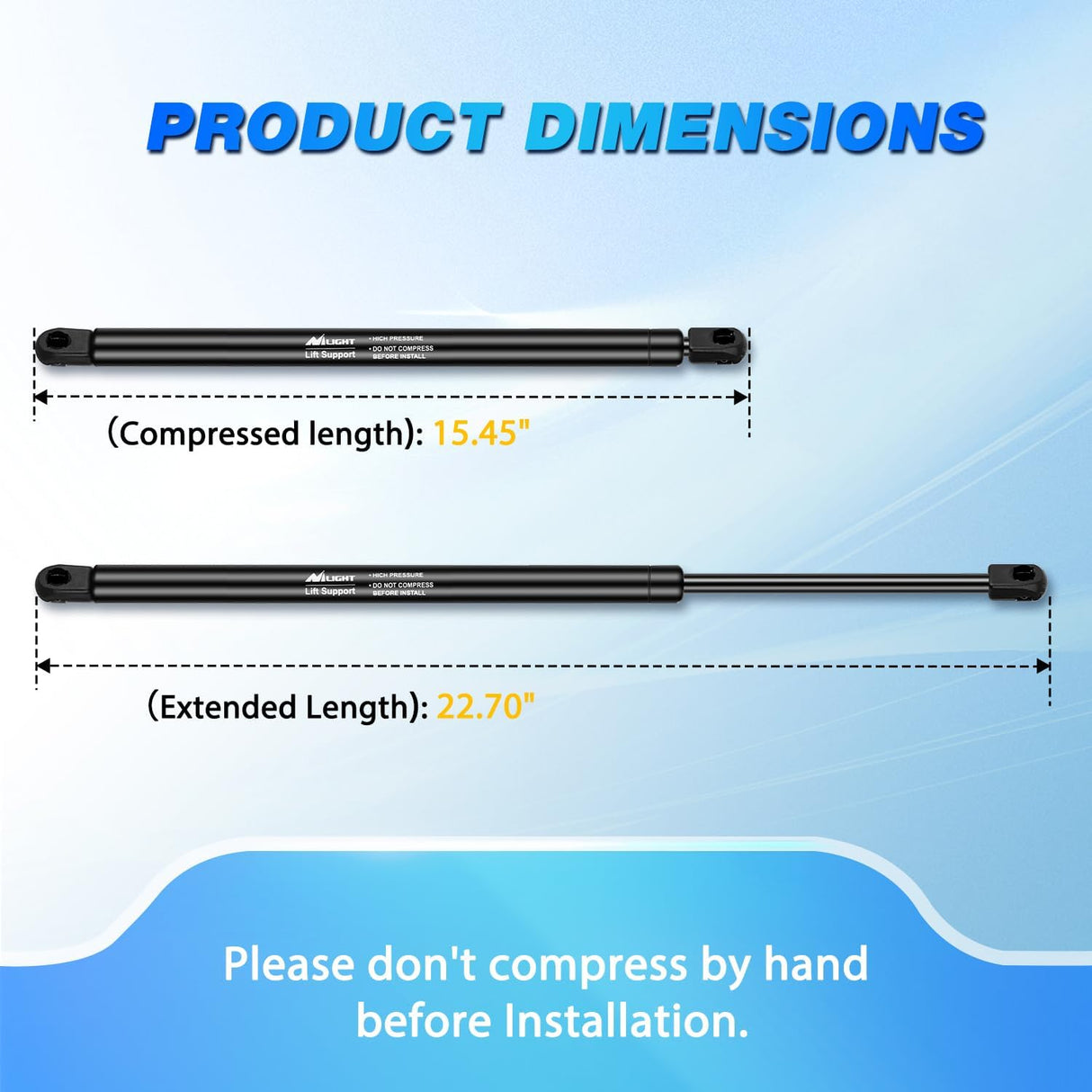Rear Hatch Struts 6156 for Cadillac Escalade 2007-2014 ESV, Tailgate Lift Supports Rear Door Shocks 23 Inch for Chevy Suburban 1500/2500 Tahoe 2007-2014, GMC Yukon 1500/2500 XL 2007-2014, 2PCS