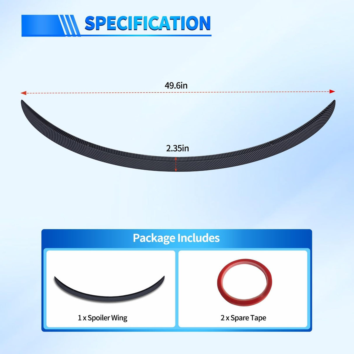 Spoiler Fit for Tesla Model 3 Highland 2024 2025 2026 Spoilers for Cars Rear Spoiler Wing Sporty Rear Trunk Lip Exterior Accessories No-Drill Installation ABS Carbon Fiber Pattern, Matte Black