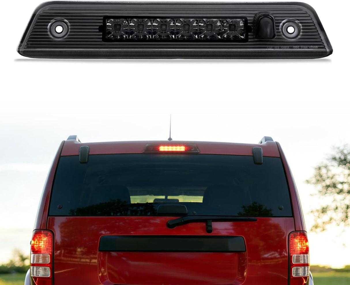 Third Brake Light Tail High Mount 3rd Stop Lights Smoked Lens Compatible with Jeep Liberty 2008 2009 2010 2011 2012 Van SUV Rear Center Cab Lamp