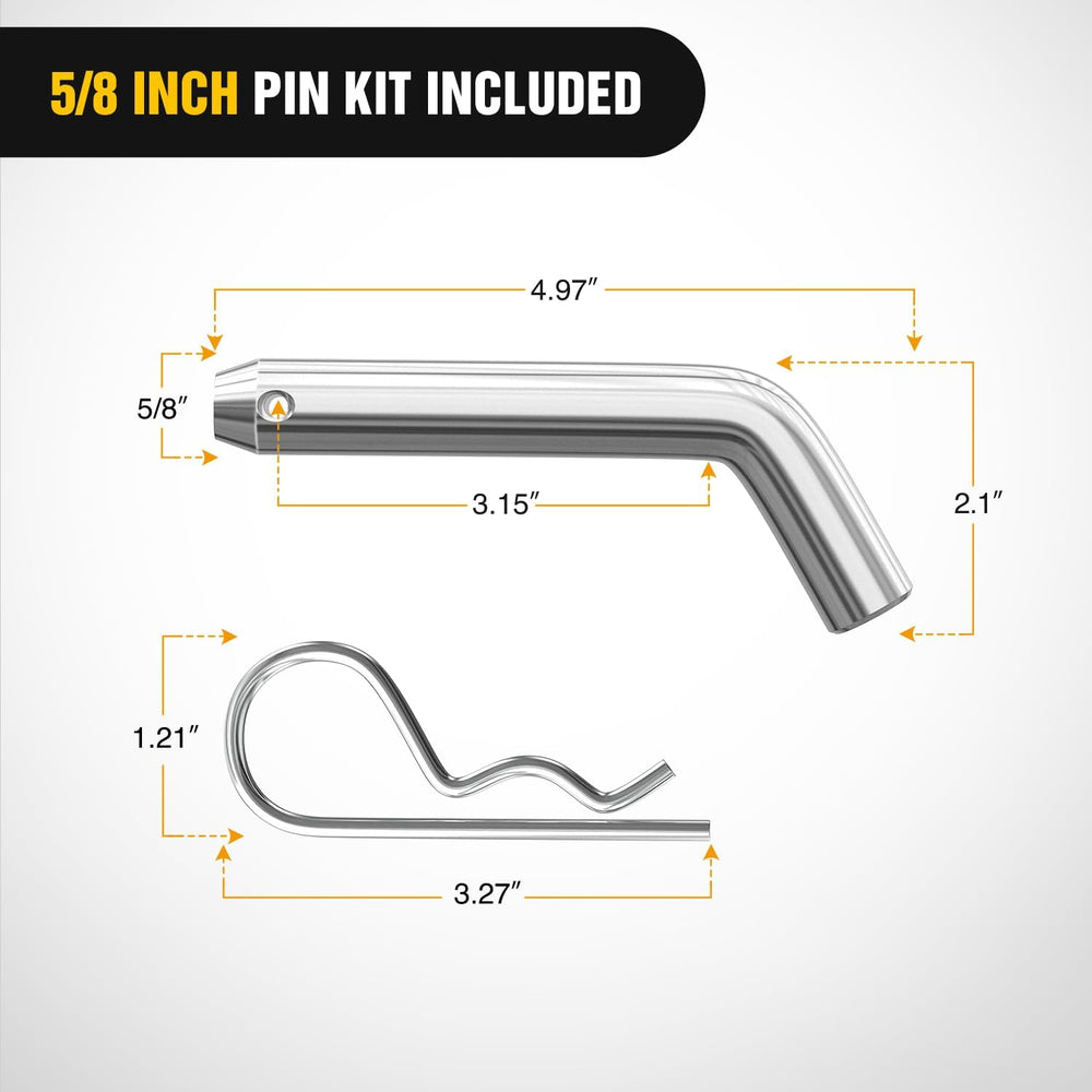 Fusion Trailer Hitch Mount with 2 Inch Trailer Ball 5/8 Inch Hitch Pin Clip 2 Inch Rise Nilight