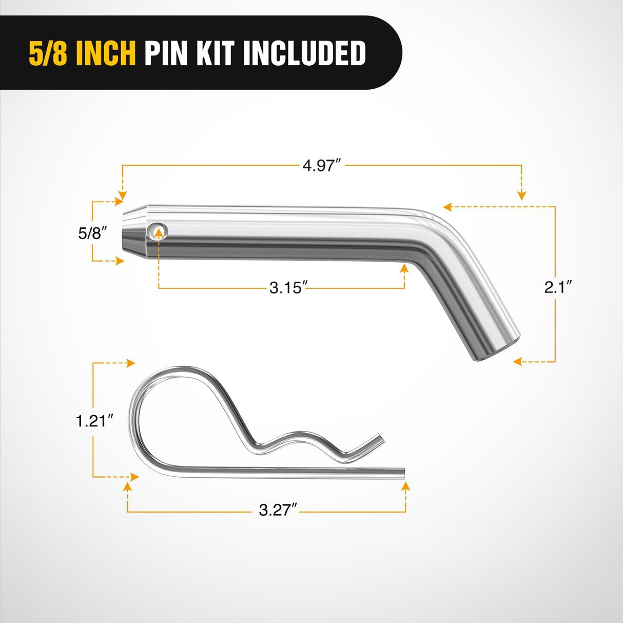 Fusion Trailer Hitch Mount with 2 Inch Trailer Ball 5/8 Inch Hitch Pin Clip 2 Inch Rise Nilight