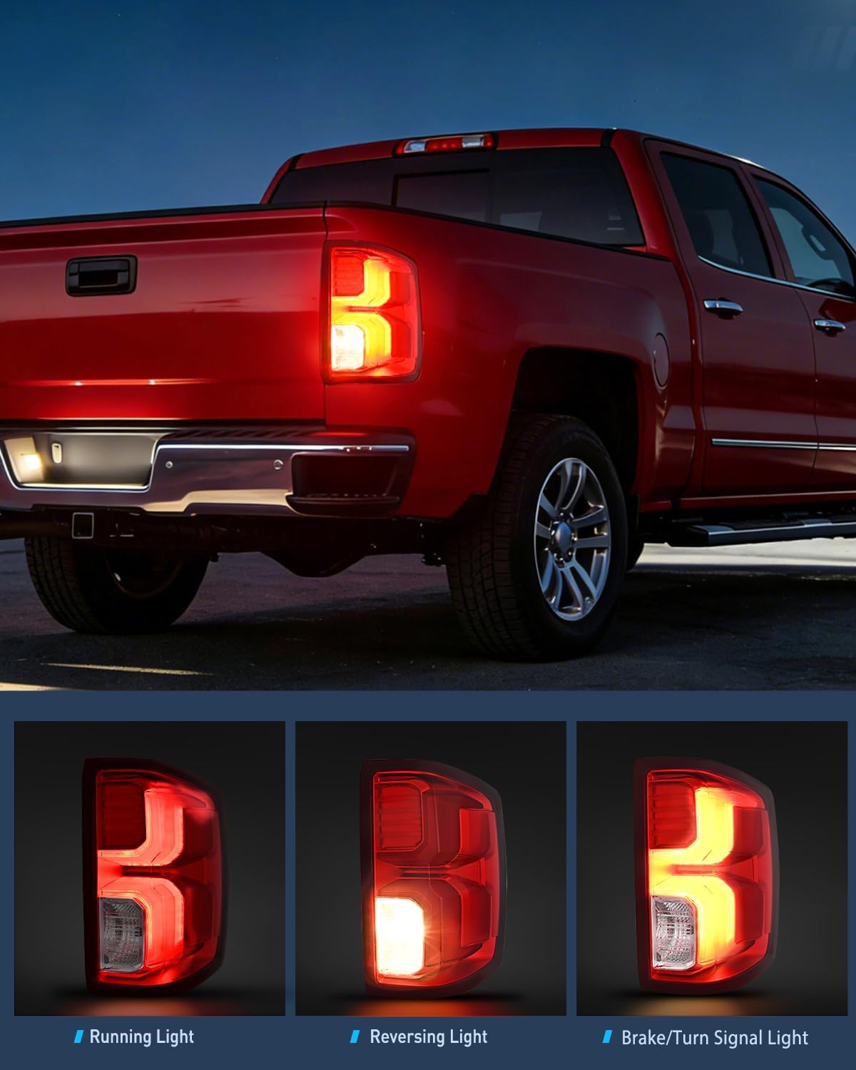 Taillight Assembly for 2016 2017 2018 Chevy Silverado 1500 | High Country Custom LS LT LTZ SSV WT LED Models Tail Light OE Style Rear Lamp Replacement Passenger Side