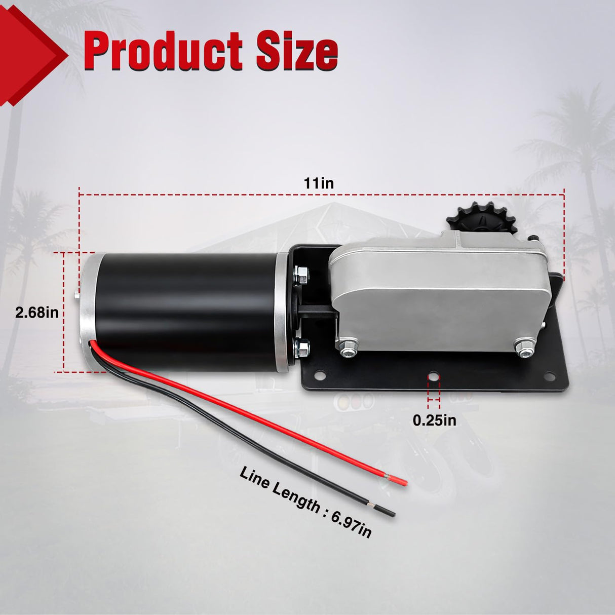 225008 RV Slide Out Motor Gear Housing BAL Accu-Slide R25076 | Replace for R25076-1 R25074 & R25075 400:1 Gear Ratio 13-Tooth Sprocket for Travel Trailer Camper