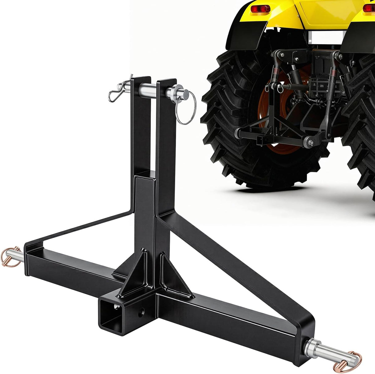 3 Point 2 Inch Trailer Hitch Receiver for Category 1 Tractor 3000LBS | Heavy Duty Quick Hitch Drawbar Adapter Compatible with Kubota BX John Deere Kioti Yanmar NorTrac Mahindra Ford Cat
