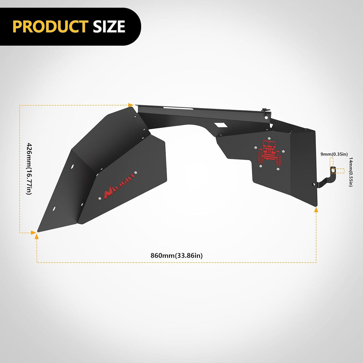 TJ Front Inner Fender Liners Fit for 1997 1998 1999 2000 2001 2002 2003 2004 2005 2006 Jeep Wrangler TJ & LJ, 2PCS Offroad Powder Coated Steel Splash Mud Guard Wheel Well Liner Covers