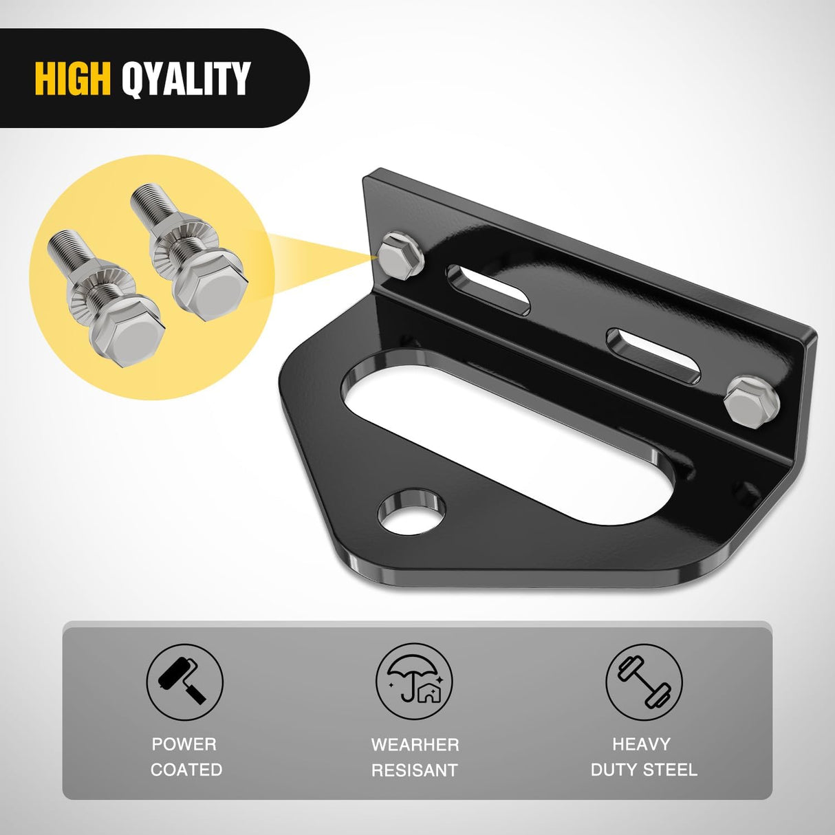 Universal Heavy Duty Zero Turn Mower Trailer Hitch Kit Strong Neodymium Magnetic Pin with 4 Bolts 1/2'' R-Clip Combo Pack Red & Black 6mm Thick