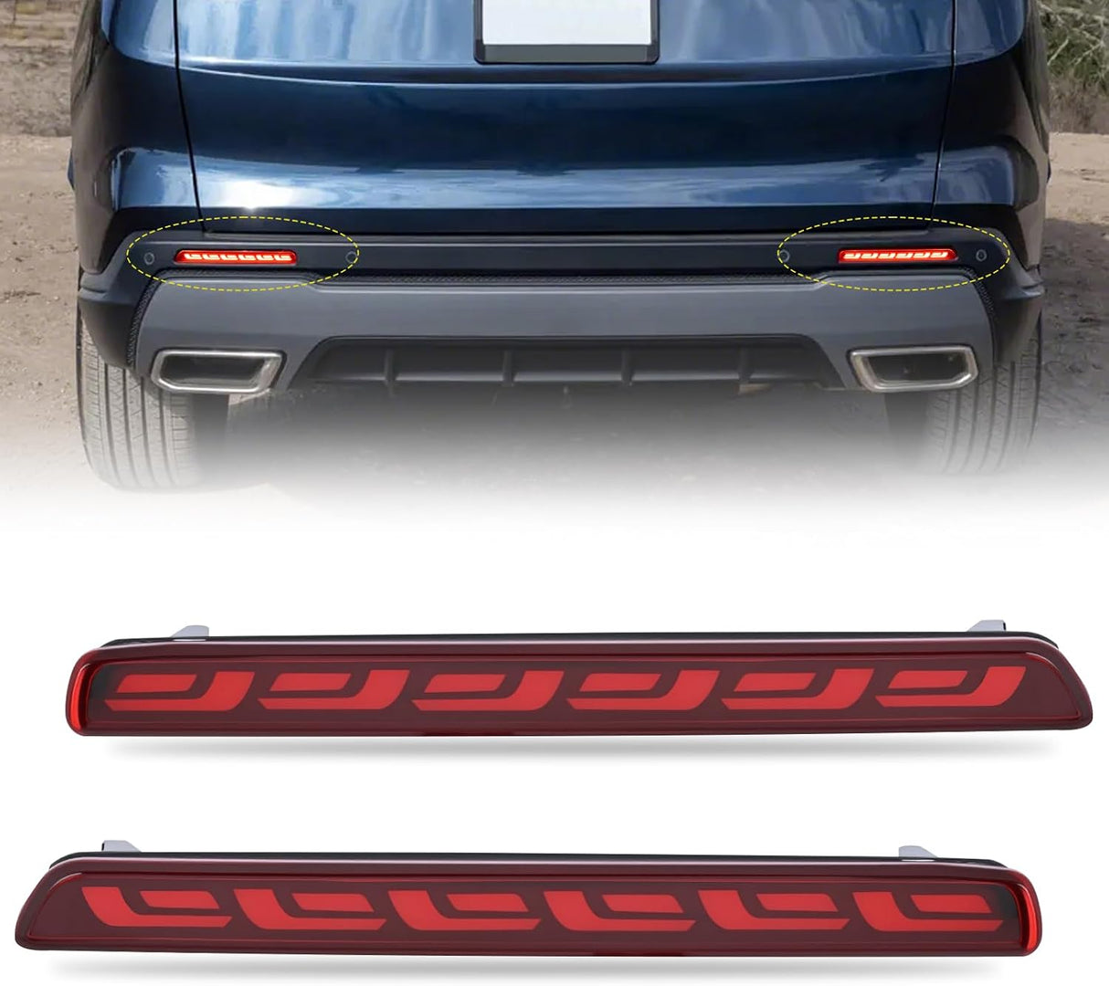 Red Lens Rear Bumper Tail Light for 2023-2024 Honda CR-V | LED Reflector Rear Bumper Lamps Brake Turn Signal Sequential Flashing Driving Taillights Replacement