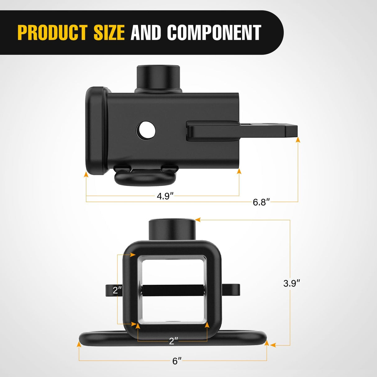 2 Inch Rear Trailer Hitch Receiver Class 3 Tow Towing Hitch & Cover Kit for Dodge Ram 1500 2019 2020 2021 2022 2023 2024 2025 with Hitch Cover