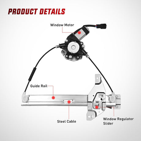 Window Regulator 2006-2013 Chevrolet Impala 2014-2016 Impala Limited Rear Passenger Side Power Window Regulator