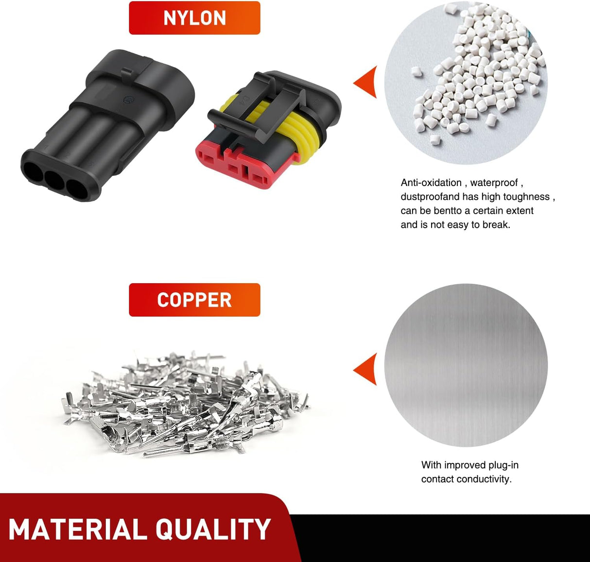 622PCS 1 2 3 4 5 6 Pin Electrical Connector Plug Male Female Terminal Wire Connector Nilight