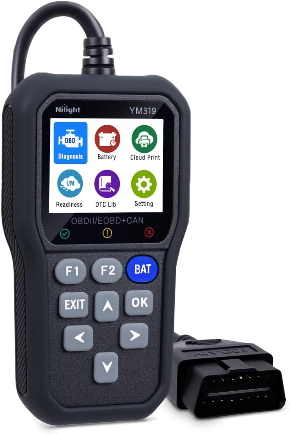 YM319 Professional OBD2 Scanner Car Diagnostic Tool - 2.4 Inch IPS Full-View Color Screen Code Reader - Live Data Graphing, Battery Test for All 1996 & Newer Cars