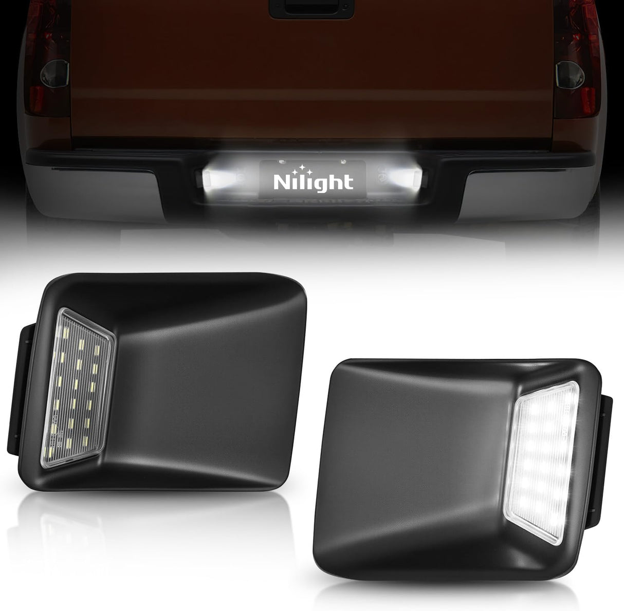 License Plate Lights Compatible with 2004 2005 2006 2007 2008 2009 2010 2011 2012 Chevy Colorado GMC Canyon with Black housing 6000K White 2PCS Pack