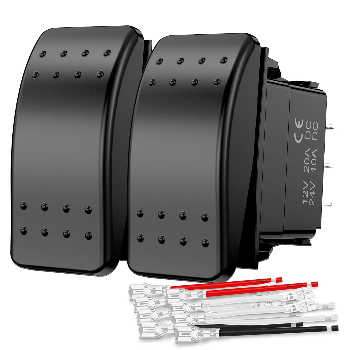 2 Pack Momentary Rocker Switches 6 Pin Waterproof ON Off ON DPDT Toggle Switch 20A/12V 10A/24V with Jumper Wires Set for Cars Trucks Boats ATVs UTVs RVs