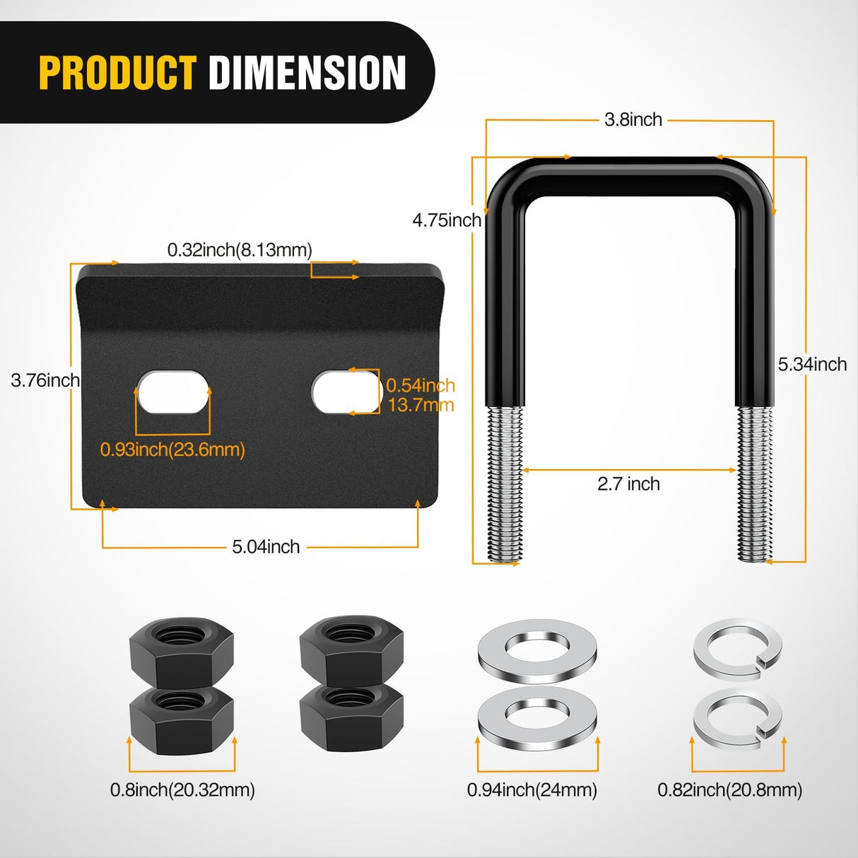 Trailer Hitch Tightener for 2 1/2 Inch Trailer Hitches 2.5 inch Hitch Mount Anti Rattle Heavy Duty Steel with Rubber Anti-Rust Triple Protective Matte Black