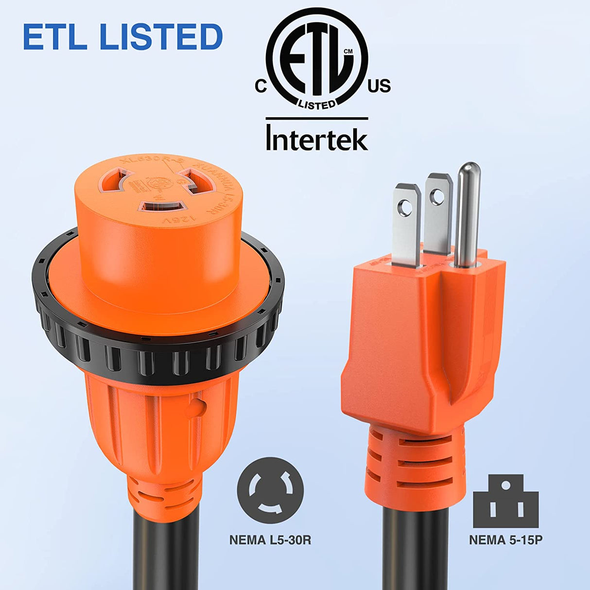 15Amp to 30Amp RV Locking Adapter Cord Nilight