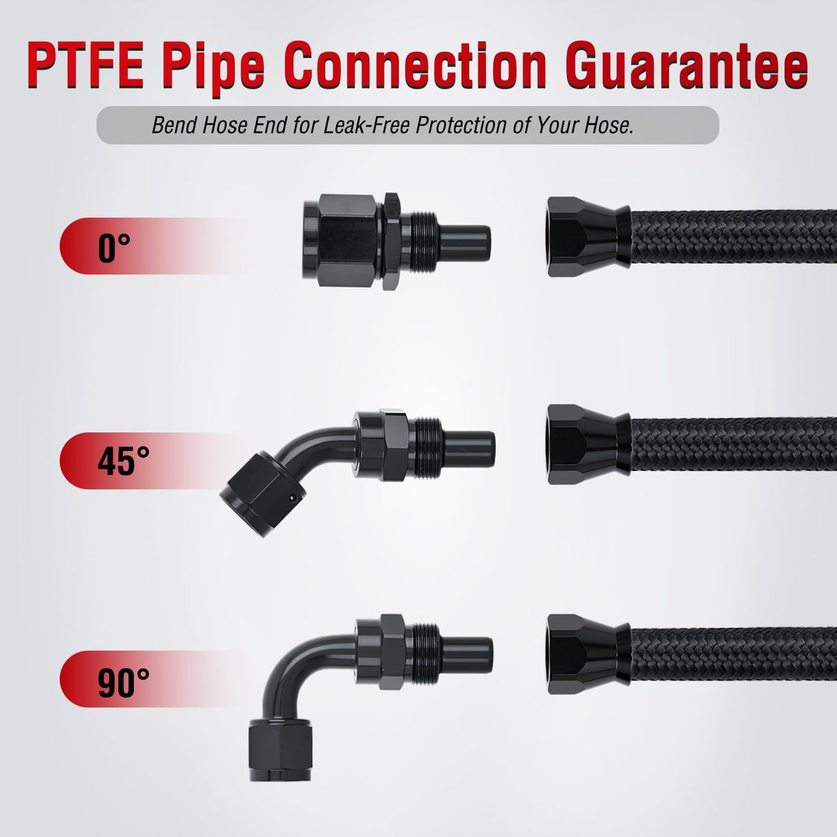 6AN 10FT PTFE Fuel Hose Kit with 8PCS AN6 Fittings&Hose Separators | Fit E85 Nylon Stainless Steel Braided Fuel Hose Universal for Automotive Racing Engines