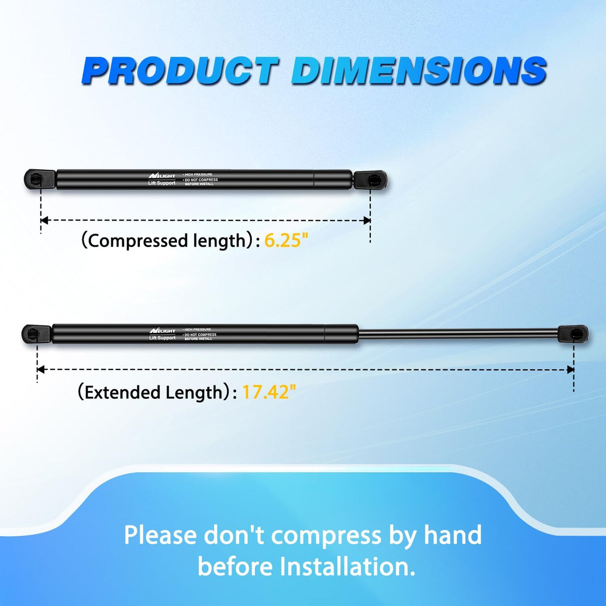 Rear Window Glass Struts 6260 for Ford Escape 2008-2012, Rear Shocks Gas Struts 18 Inch, 2PCS Set Rod