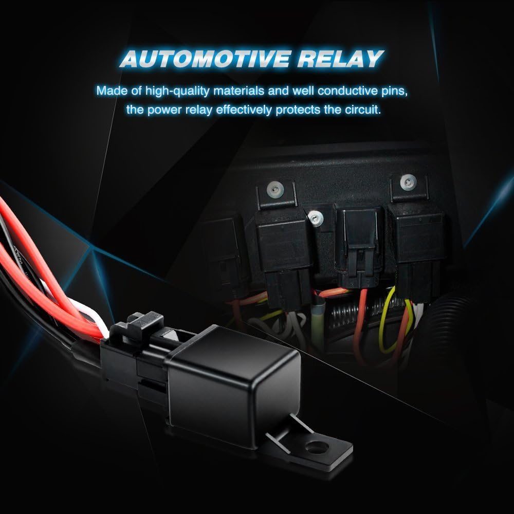 7Inch 36W Spot LED Light Bar Led Off Road Driving Lights Fog Lamps and 1PC 16AWG Wiring Harness Kit- 2 Leads