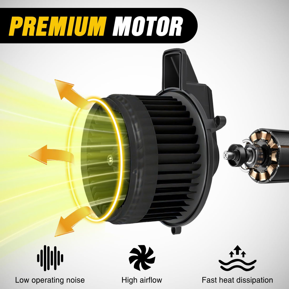 HVAC Heater Blower Motor for Jeep, Dodge, Chrysler - Grand Cherokee, Durango 2011 2012 2013 2014 2015 2016 2017 2018 2019-2021, Town & Country 2008-2016, Grand Caravan 2008-2020