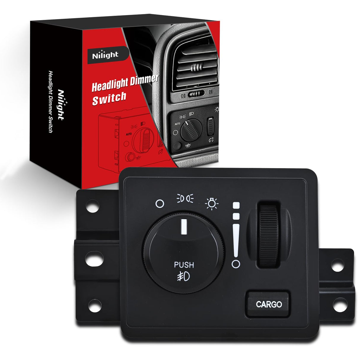 Headlight Dimmer Switch Compatible with 2006 2007 2008 2009 Dodge Ram 1500 2500 3500 2008-2010 Ram 4500 5500 2005-2011 Dakota 2007-2009 Durango 2006 Mitsubishi Raider w/Cargo Fog Light Switch