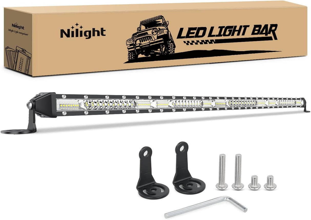 Slim LED Light Bar 40 Inch 104LED Single Row Spot Flood Combo Fog Lights Driving Light Work Lights Roof Bumper Lamp Offroad Lighting for 4x4 Trucks SUV ATV UTV