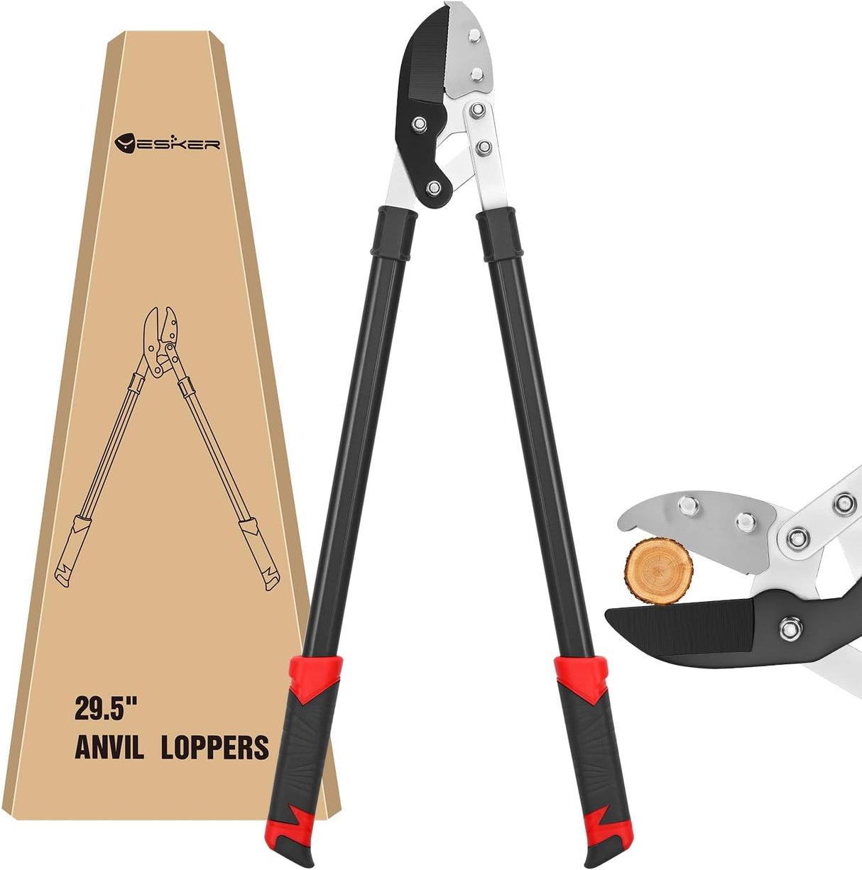 29.5 Inch Loppers Heavy Duty Tree Trimmer Sharp Anvil Blade Bypass Loppers up to 1.6 Inch Dia Cut Capacity Compound Action System Limb Branch Cutter Ideal for Tree Trimming Garden Maintenance