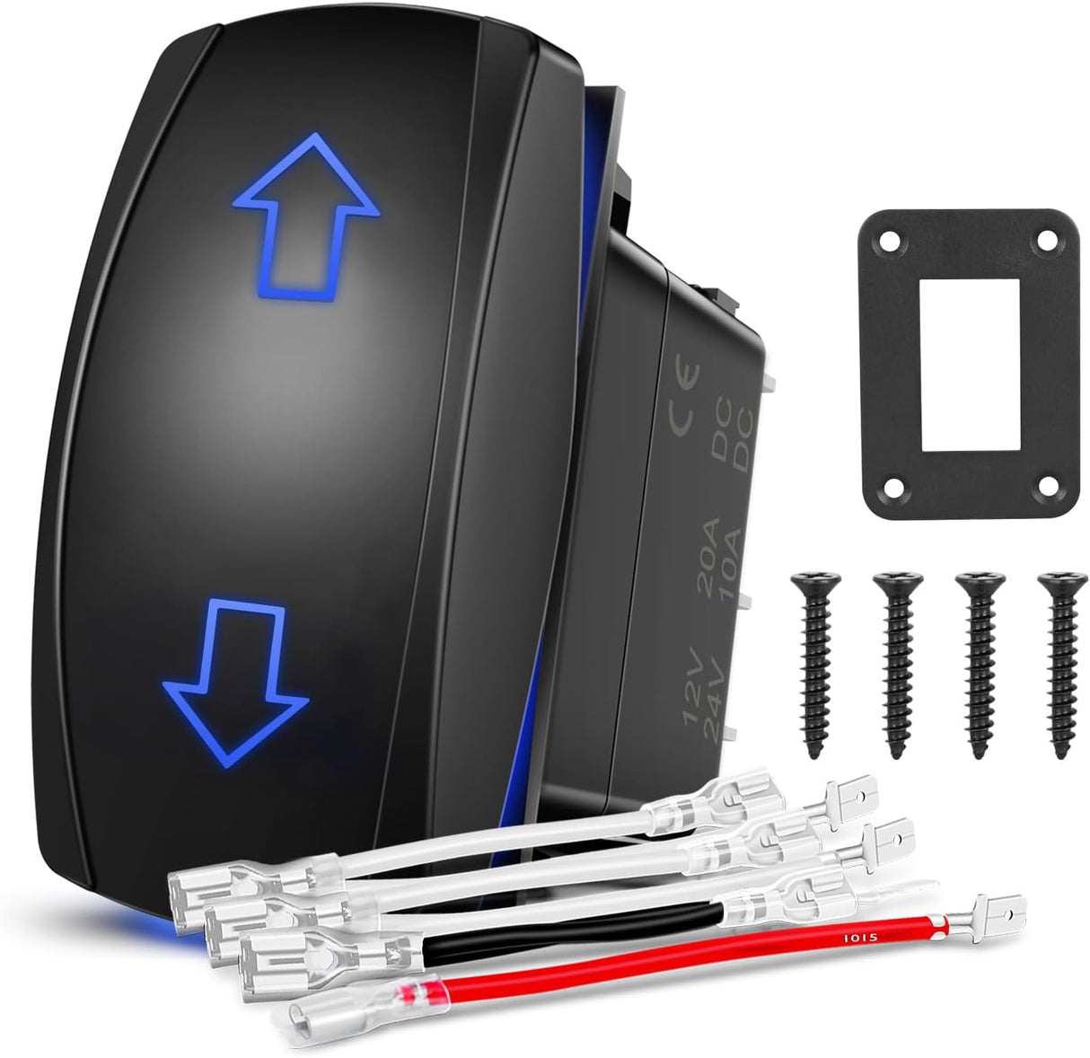 Arrows Motor Polarity Reverse Momentary Rocker Switch DPDT 20A 12V 24V 7PIN (ON) Off (ON) Toggle Wire Up Down Carling for Car Boat Truck Linear Actuator Trailer