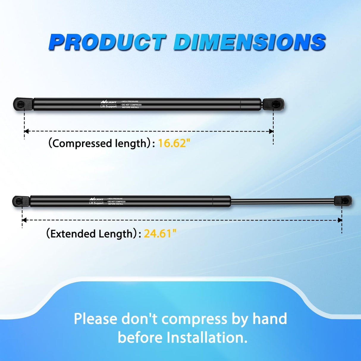 Rear Hatch Struts 6179 for Honda CR-V 2007-2011, Tailgate Lift Supports Rear Door Shocks 25 Inch, 2PCS Set Rod